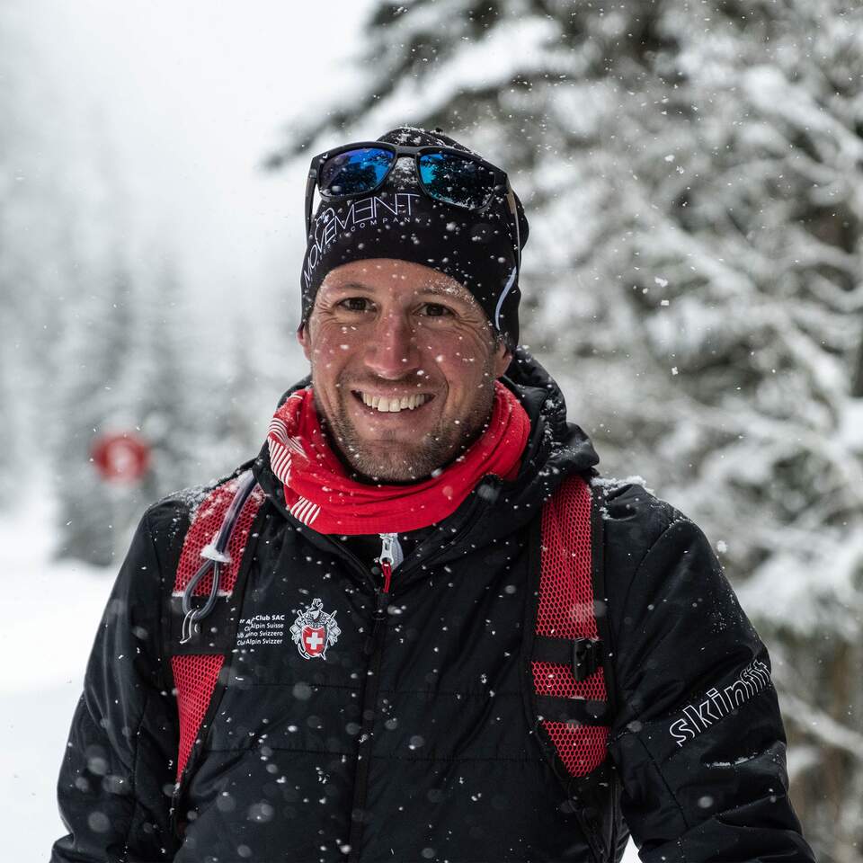 Protrait of person in snow